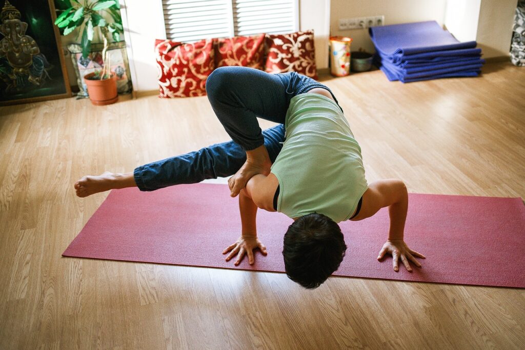 A yogis doing asana yoga.